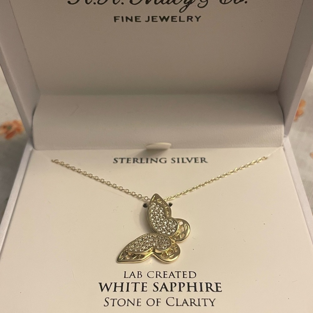 Macy's Gold and White Necklace with Elegant Design